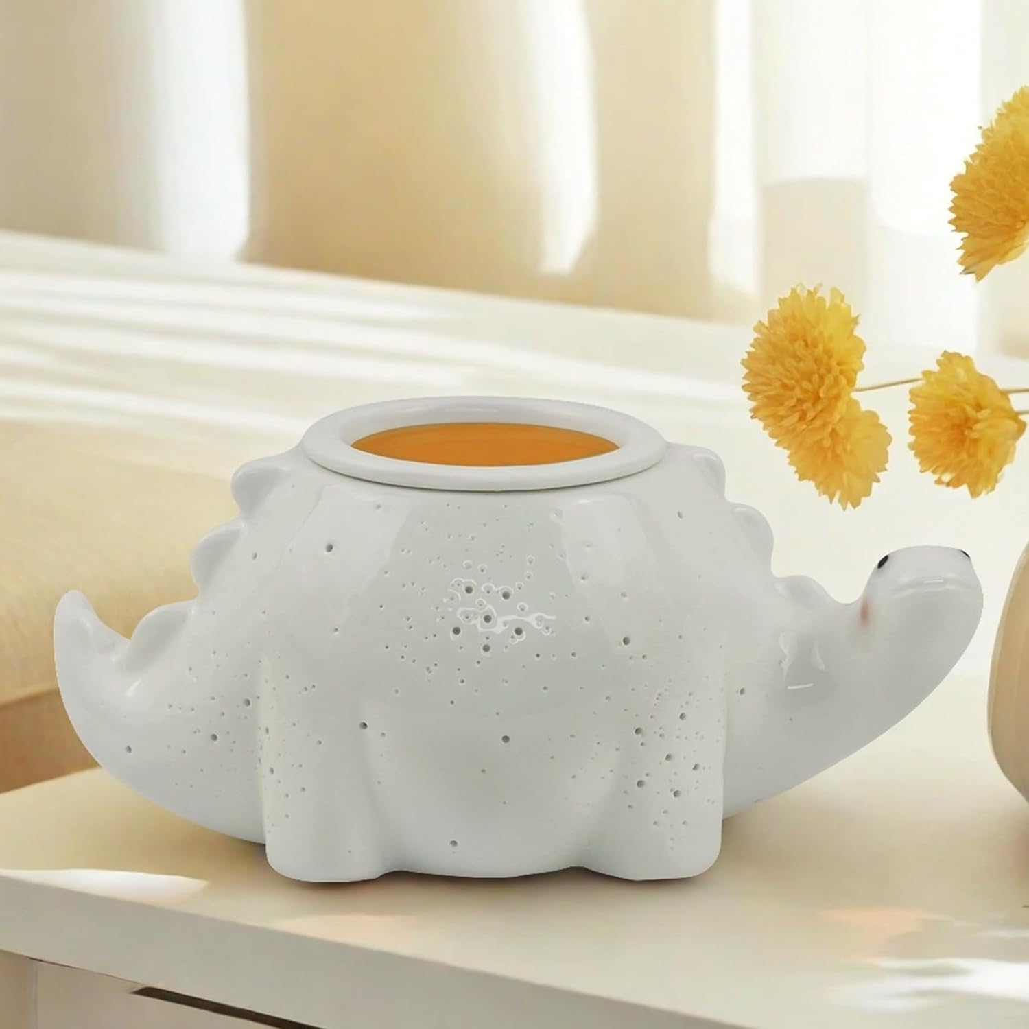 Cute Wax Warmer, Electric Wax Burner with 2 Liners & Bulbs, Ceramic Dinosaur Wax Melt Warmer for Scented, Home Decor