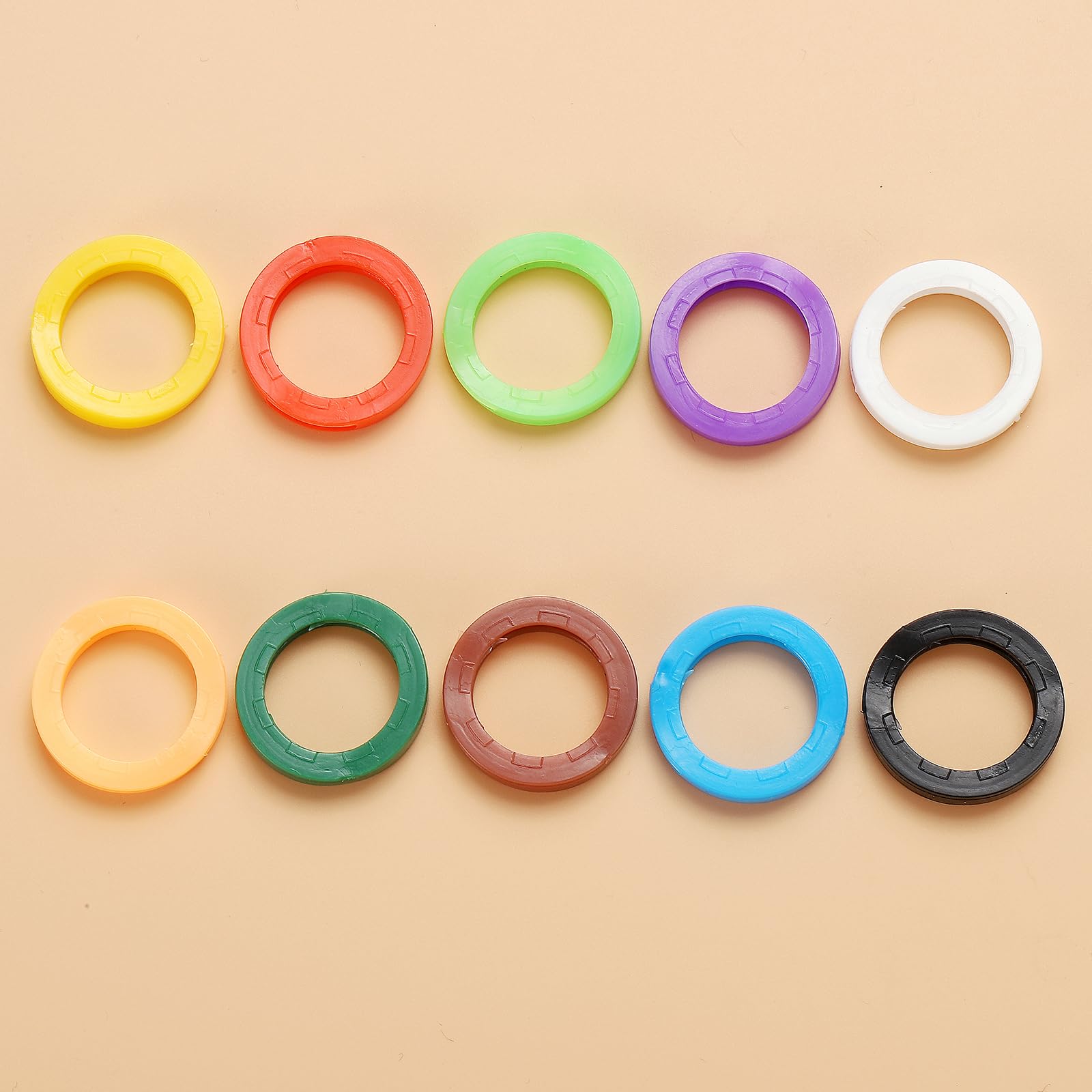 PATIKIL Key Cap Cover Rings, 30Pcs 22mm Keys Identifier Coding Tags PVC Sleeve for Office House Apartment Fluorescent Green - Image 3