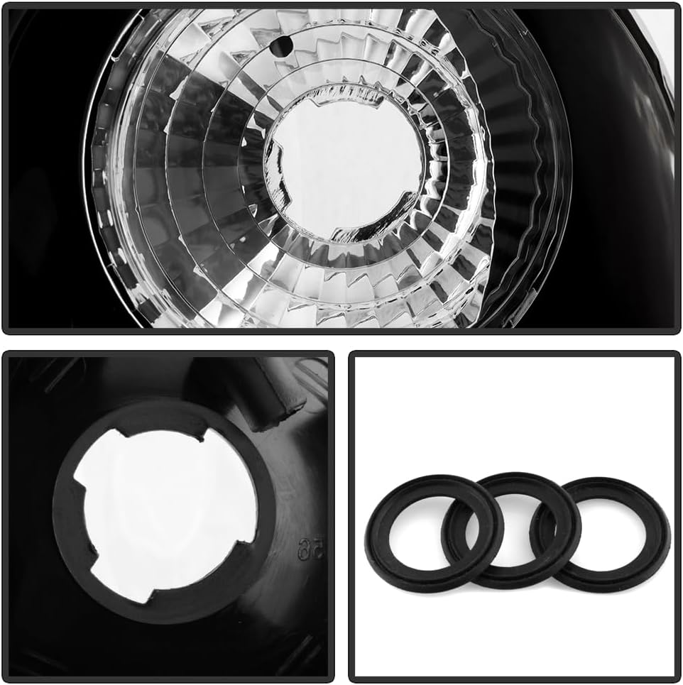 AKKON - For 1997 1998 1999 Ford F-150 Pickup Truck Black Housing Tail Brake Lights Lamps Left+Right Pair