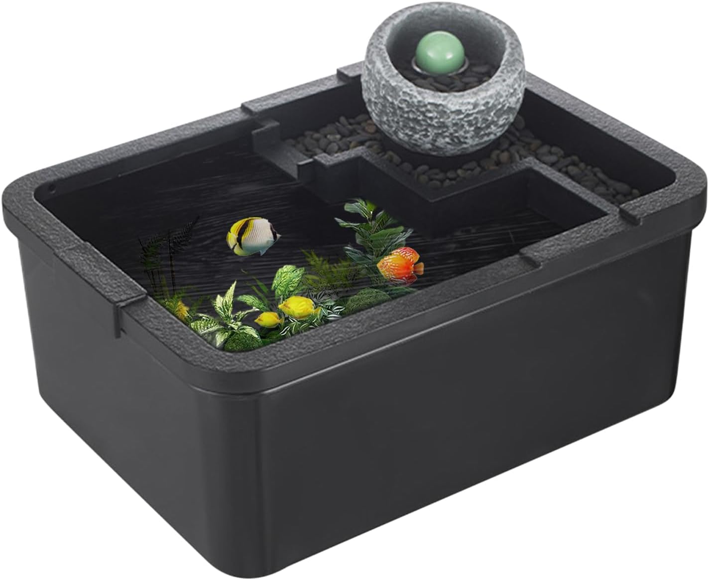 Small Fish Tank,Quiet Tiny Landscape Decor with LED Light and Pump | Small Fish Aquariums | for Betta Shrimp Jellyfish Aquaponics Desktop Hospital Bookshelf Studio Bedroom