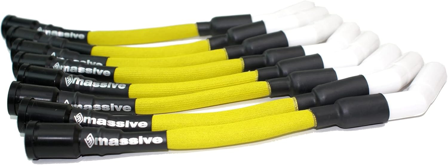 Massive XERAMIK Ignition Wires Compatible with Ford Godzilla 7.3 Gas Engine F 350 250 F53 Spark Plug Ceramic Cables Leads High Performance Low Resistance Racing Made USA V8 Econoline E