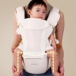 Bebamour Porte-bébé avec siège Hip, Siège Mesh Breathable All-Position & Transporteur 0-36Months avec le capot tête, 3 PCS Pads de dents, Extendeur de taille, Sac de rangement & Cas de pacificateur (Champagne Gold)