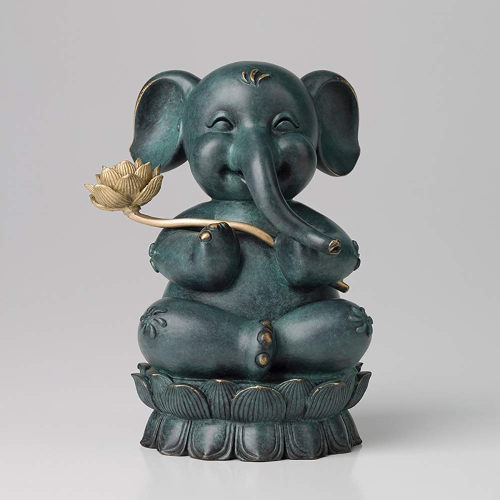 ゾウ 象 銅製 ブロンズ像 彫像 置物 インテリア 工芸品 美術品 A1385