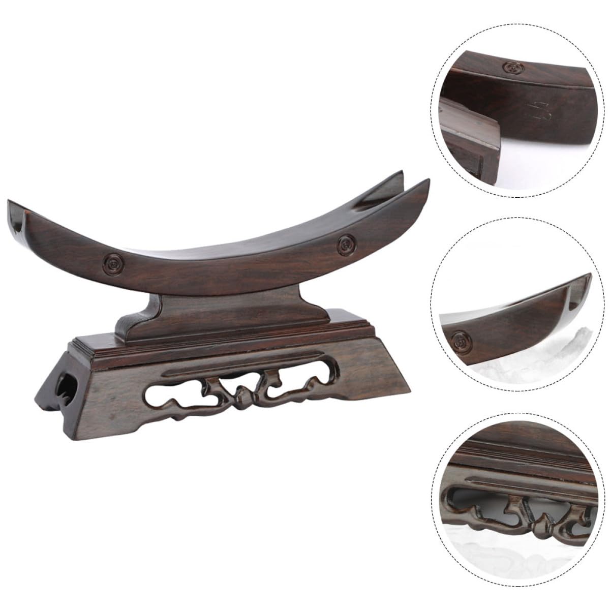 Abaodam Soporte de Espada de Escritorio de Madera de Palo de Rosa Superficie Lisa y Diseño Artístico Único para Almacenamiento Práctico Hogar