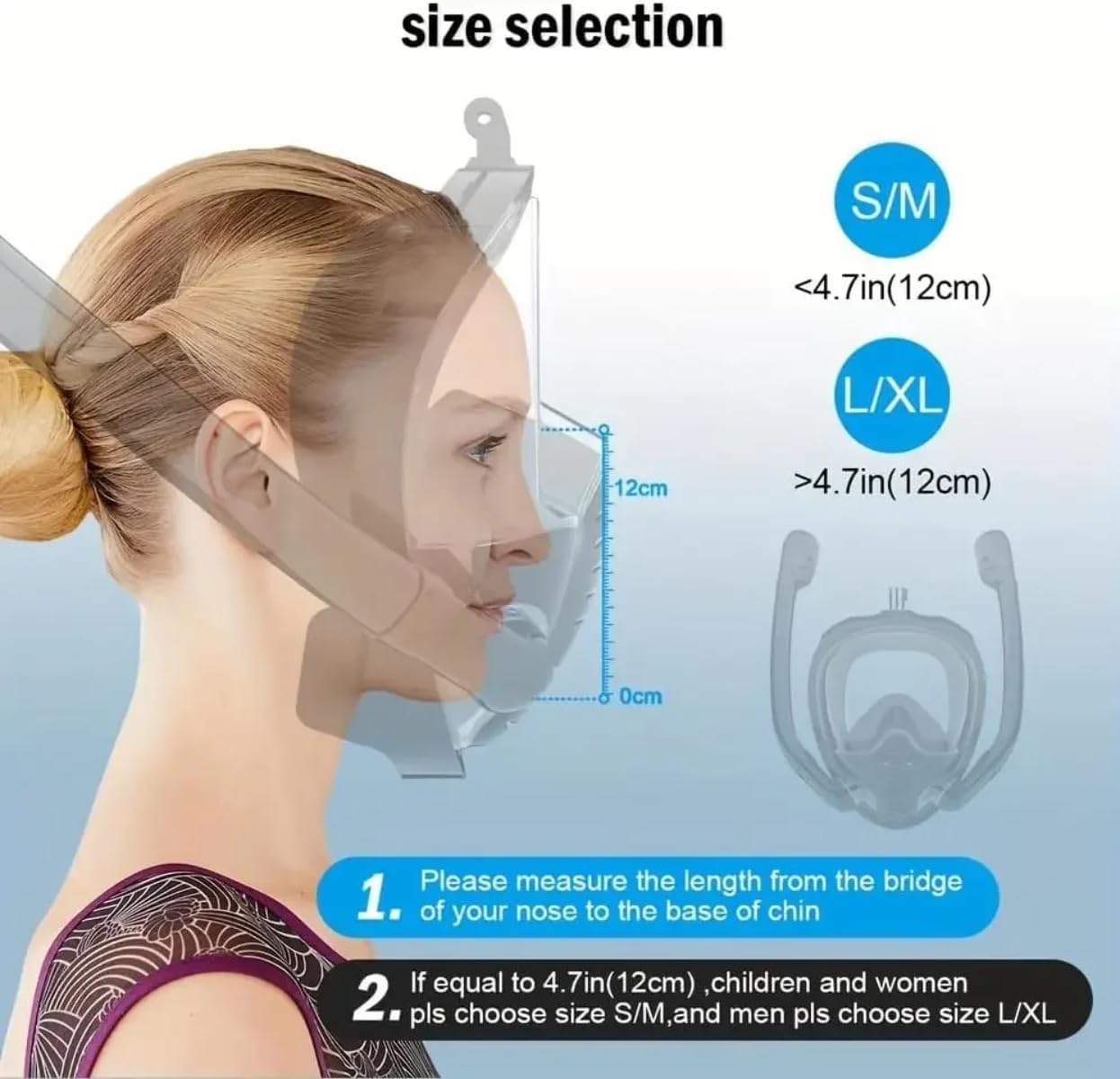 GOYOJO Snorkeling Mask Double Tube Silicone Full Dry Diving Mask Adult Swimming Mask Diving Goggles Self Contained Underwater Breathing