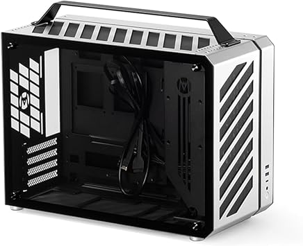 Mechanic Master C30pro Back-Connect MATX Motherboard 360 Aio Compatible Compact Matx PC Case, Handle, Aluminum Alloy Case, Small Case with Desktop "Gekko Gin"