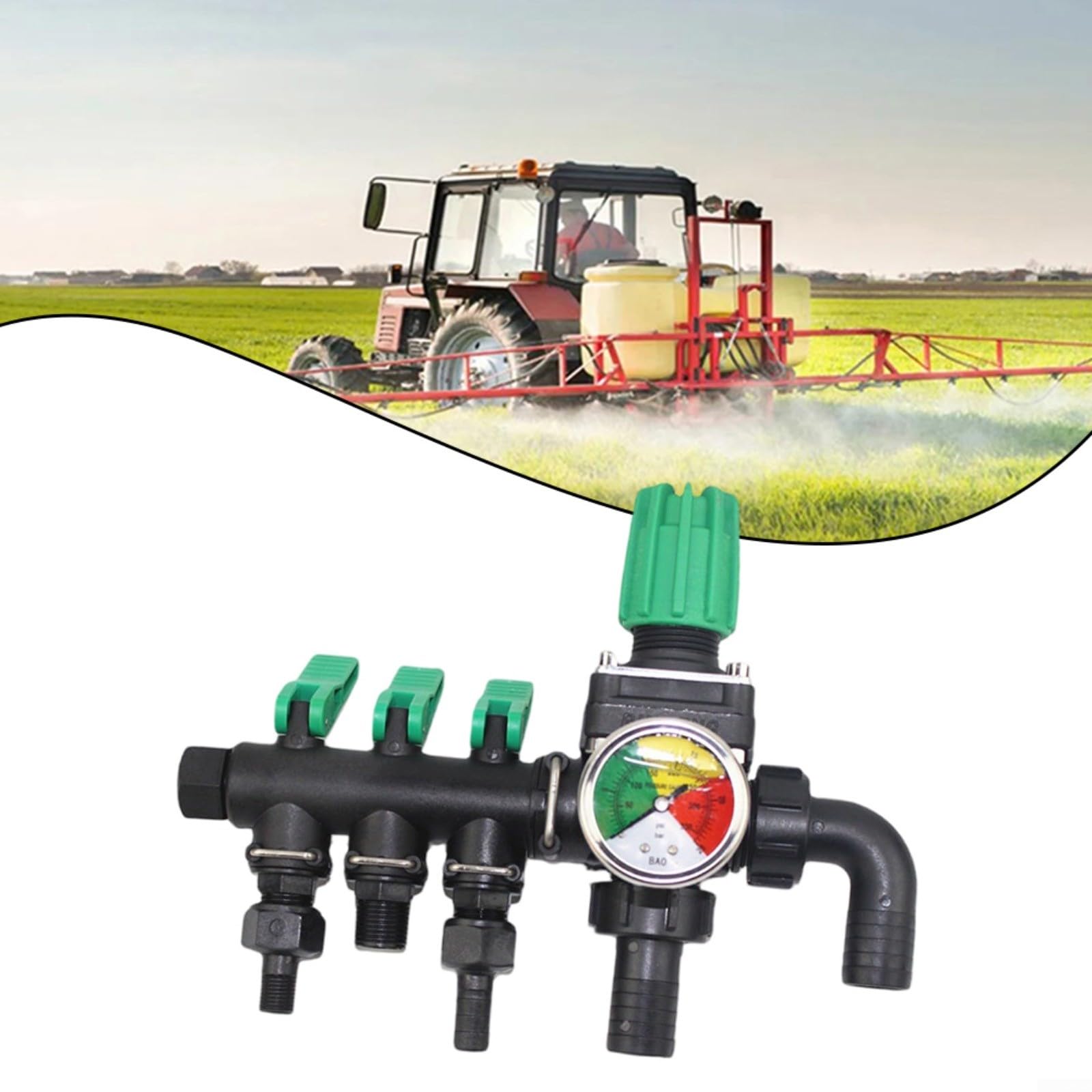 Landwirtschaftliches Sprühventil 3-Wege ABS Hochdruck Wasserverteiler für Landwirtschaft Tierhaltung Aquakultur