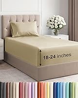 Vista 98 de Juego de sábanas Queen de bolsillo extra profundo, sábanas transpirables y refrescantes de 4 piezas, juego de sábanas de lujo de hotel, ultra suave