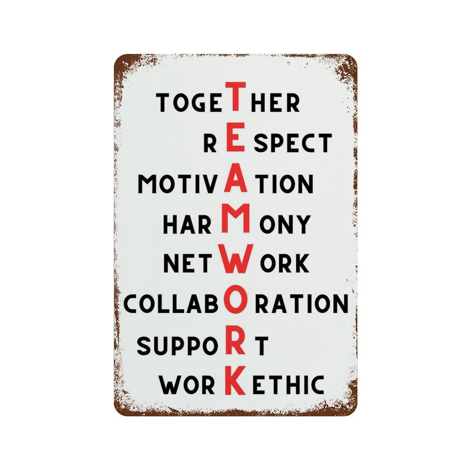 xiaoxiaoshen Teamwork Acronym Poster, Motivational Workplace Inspiration Quotes Wall Decor Art Metal Tin Poster Modern Home Decor Art Home Bar Shop Decorations Vintage Sign 30x20cm