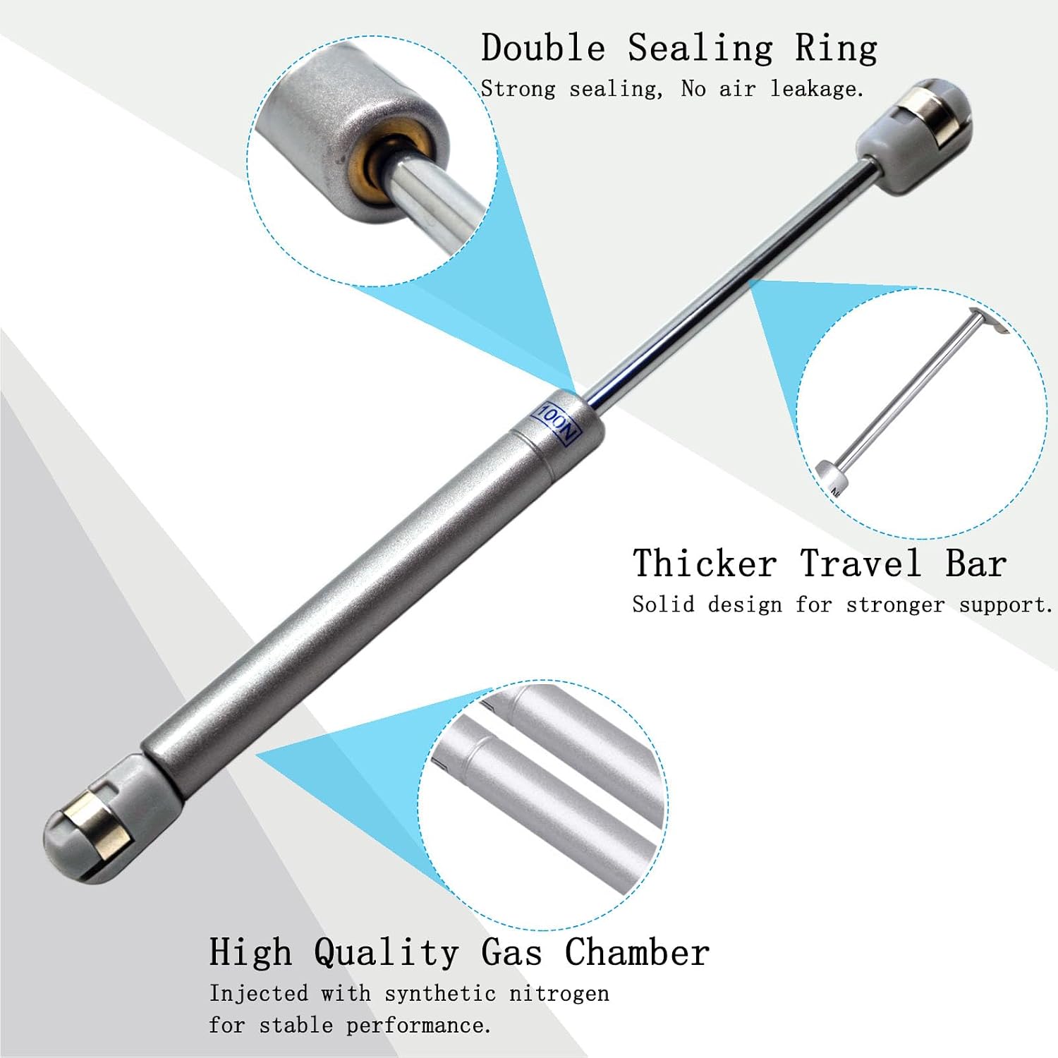 4 Pcs Gas Struts Spring Shocks, 100N/22LB 10 inch Lift Support, Lid Stay for Light Duty Cabinet, RV Bed Platform/Floor Hatch, Tool Storage Box