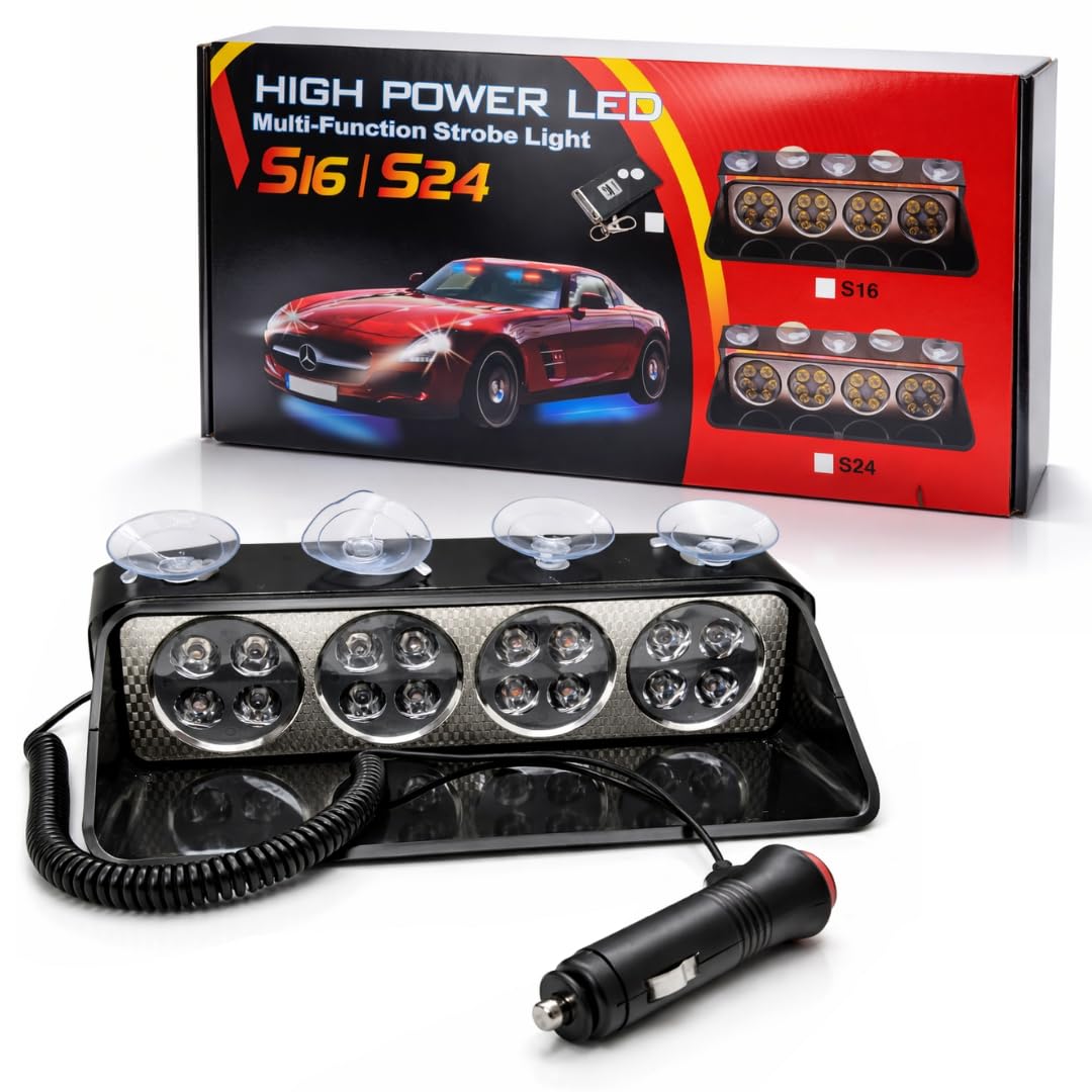 AUTOPOWERZ S16 Car Police Light LED Strobe Light Red Blue Light Pack of 1 Car Fancy Lights-image-38
