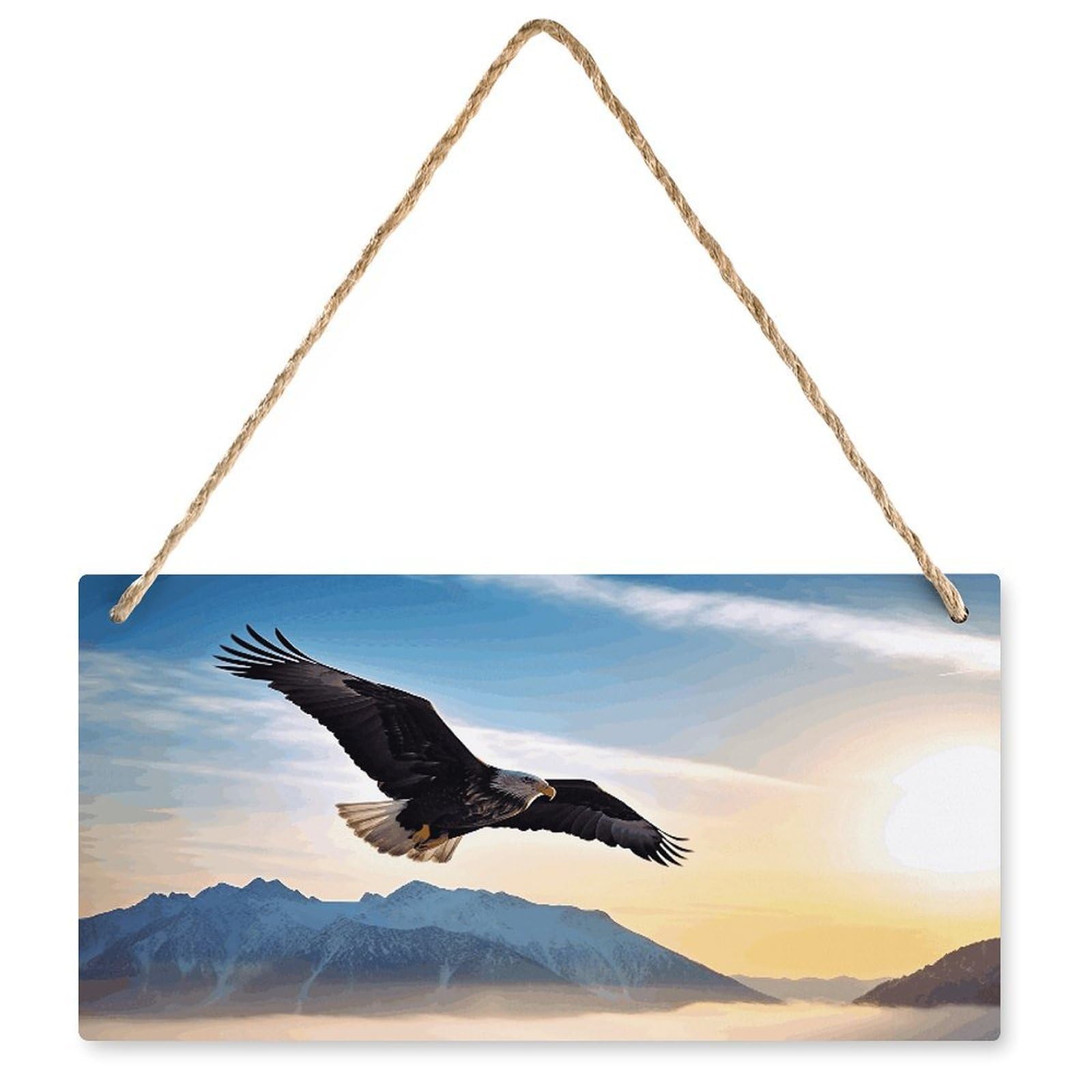 Fodpand Style Eagle Mountains Wall Art Wooden Hanging Sign Decor, Artwork For Wall Decoration, Funny Plaque For Bedroom Kitchen Living Room Home Decoration 9.8 X 4.9 Inch