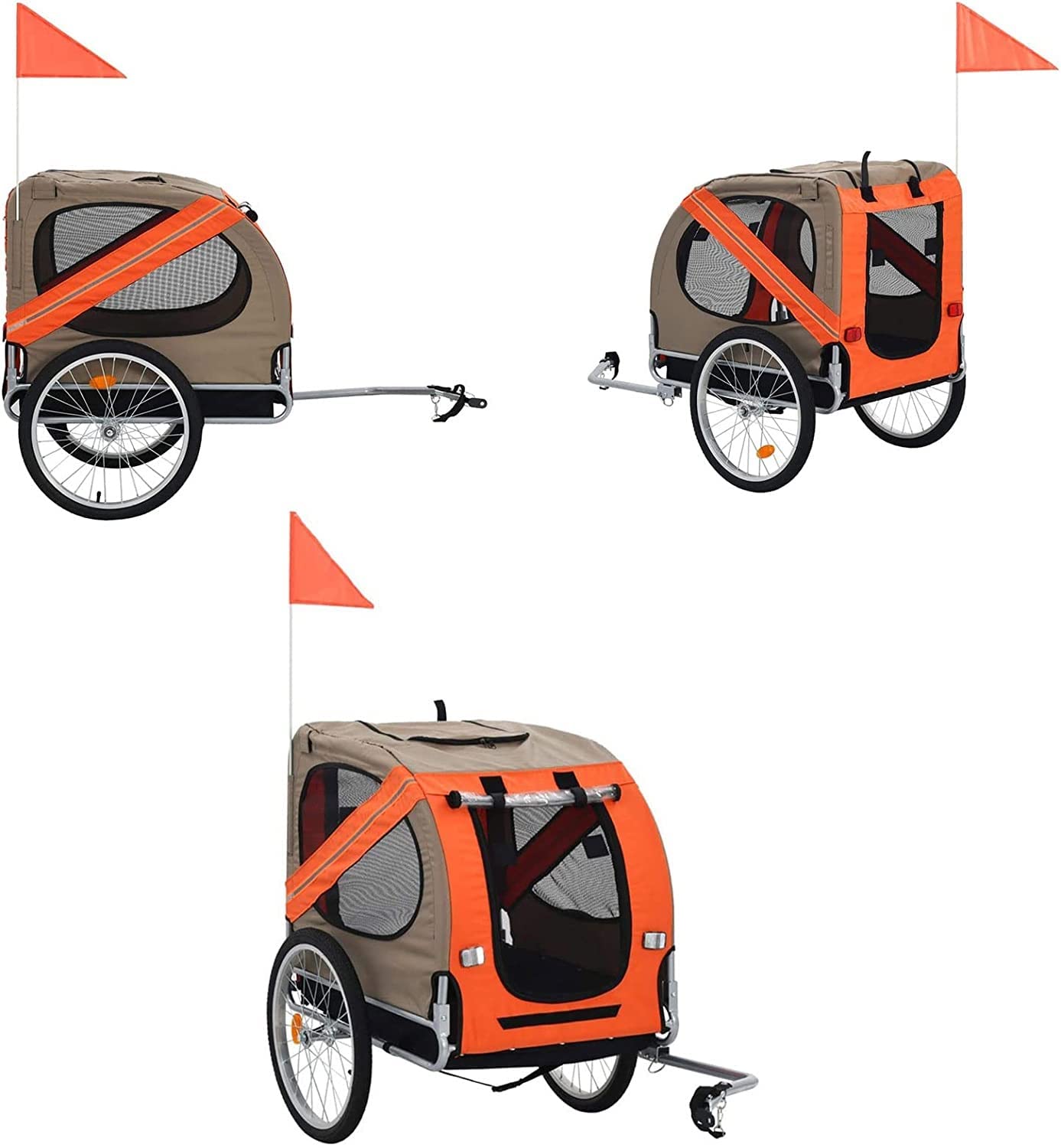 サイクルトレーラー ペットカート 自転車メッシュ窓付き サイクル