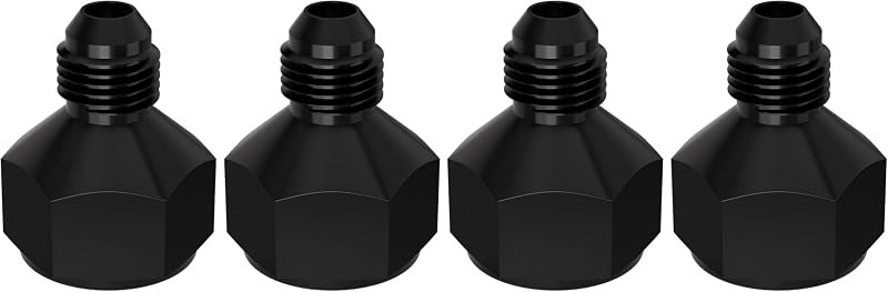 Adaptador redutor flare de alumínio APIELE 10AN fêmea para 6AN macho preto – Pacote com 2