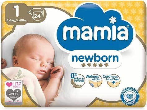 Mamia Size 1 Nappies Newborn 24 Pack