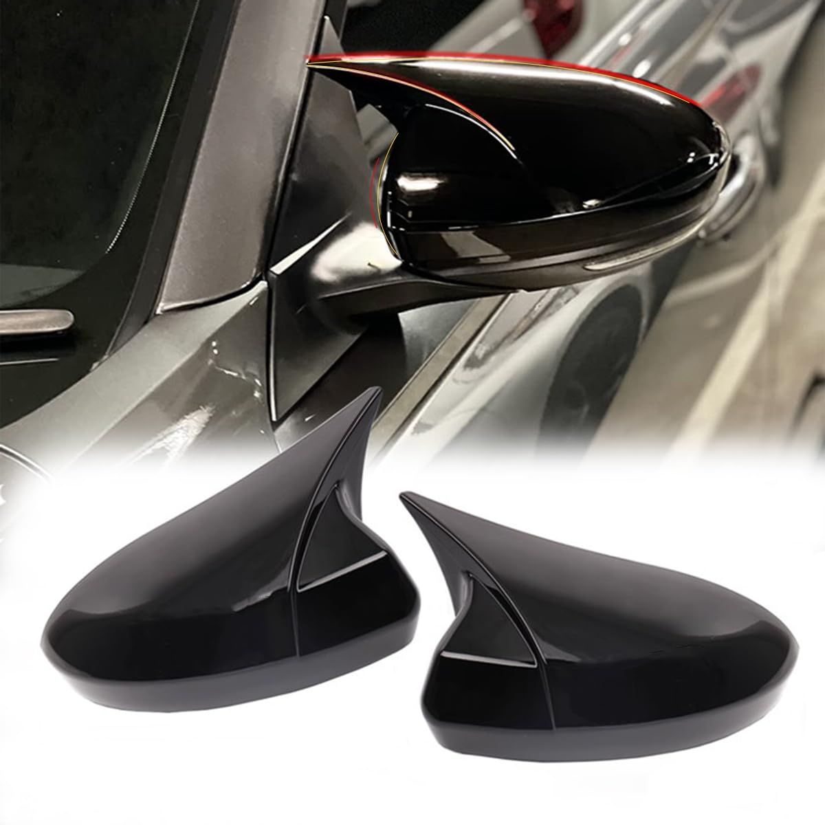 Arkdeffon 2PCS Rear View Side Mirror Cover Door Side Mirror Cover Cap Compatible with Nissan Altima Sentra 2019-2023 (Glossy Black)