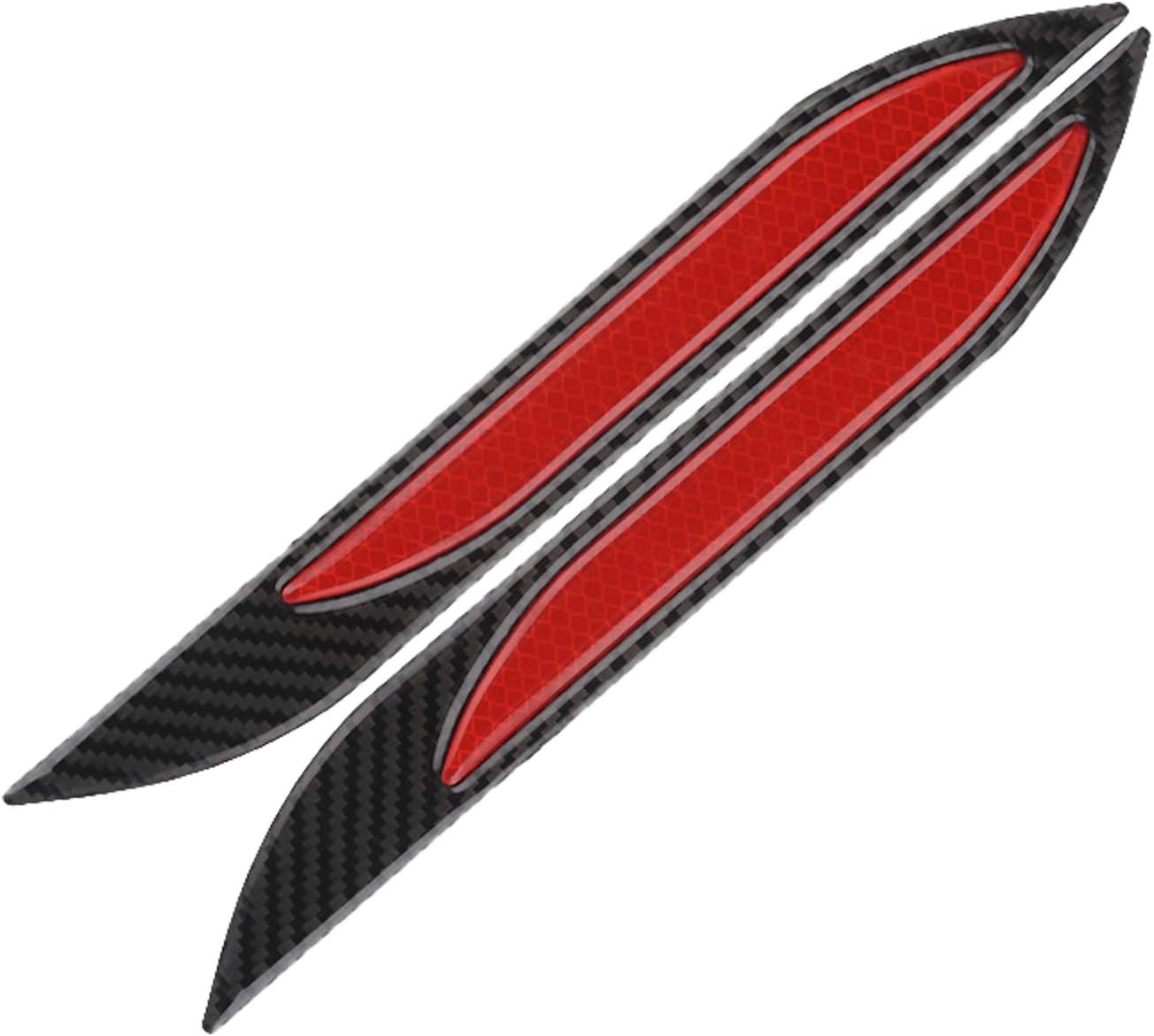 Car Bumper Reflective Strips Red Warning Safety Reflector Sticker,Round Edging Self-Adhesive for Car Decals Truck SUV Boat - 2 Pack