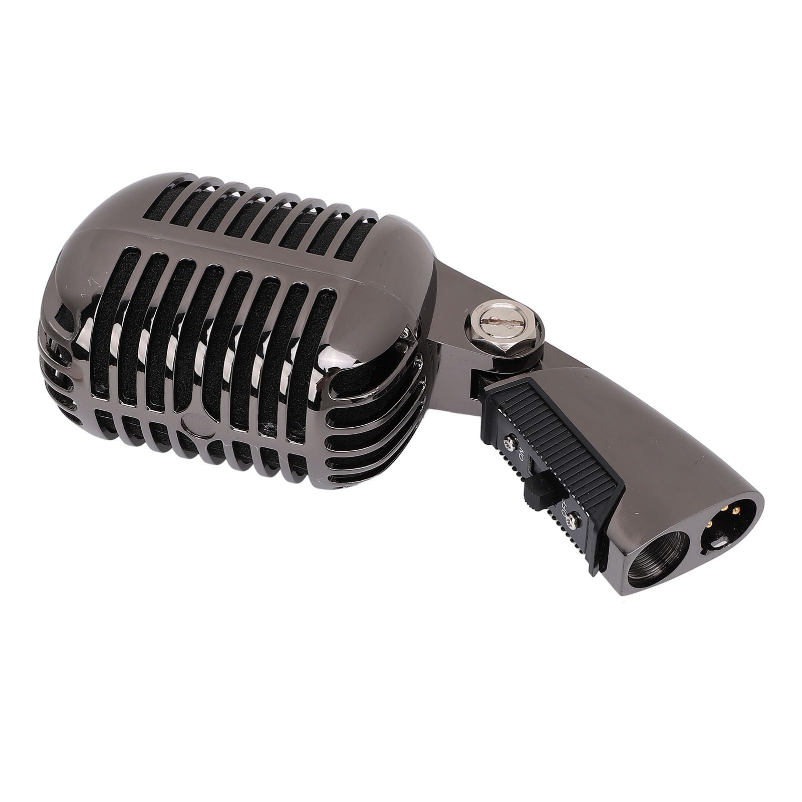 Micrófono Vocal Dinámico Vintage, Micrófono Vocal Dinámico con Pastilla Cardioide, Vintage con Cable XLR y Soporte Universal para Presentaciones en y Grabación de Estudio
