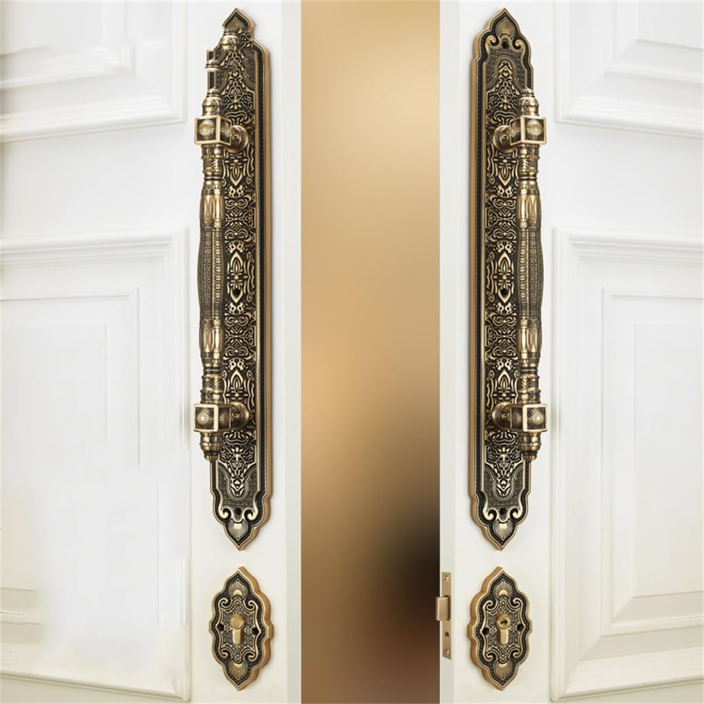 Door Lock Villa Meeting Room Silent Entry Copper Opening Large Handle