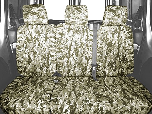 Center 60/40 Split Bench Seats, CalTrend Camouflage Seat Covers for 2012-2014 Chevrolet Suburban 1500|Chevrolet Suburban 2500|Chevrolet Tahoe Forest Forest Insert and Trim