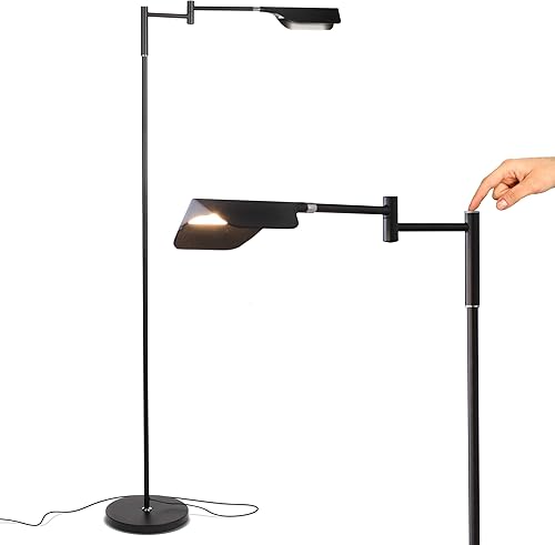 Miniatura 10 de Brightech - Lámpara de pie LED brillante Leaf lámpara de pie LED de farmacia para salas de estar y oficinas lámpara de pie ajustable para leer en el