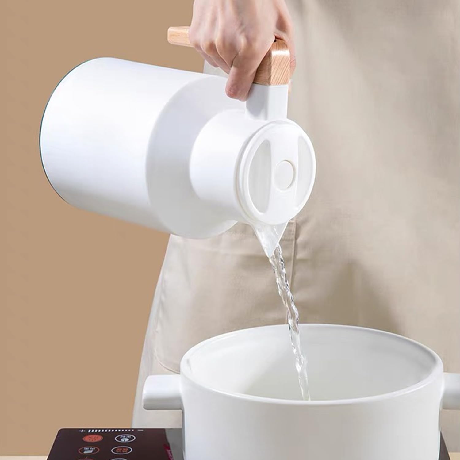 Brocca Per Caffè In Vetro Termoisolante Tissting - 500ml, Con Manico Antiscottatura E Fondo Antiscivolo, Per Bar E Casa