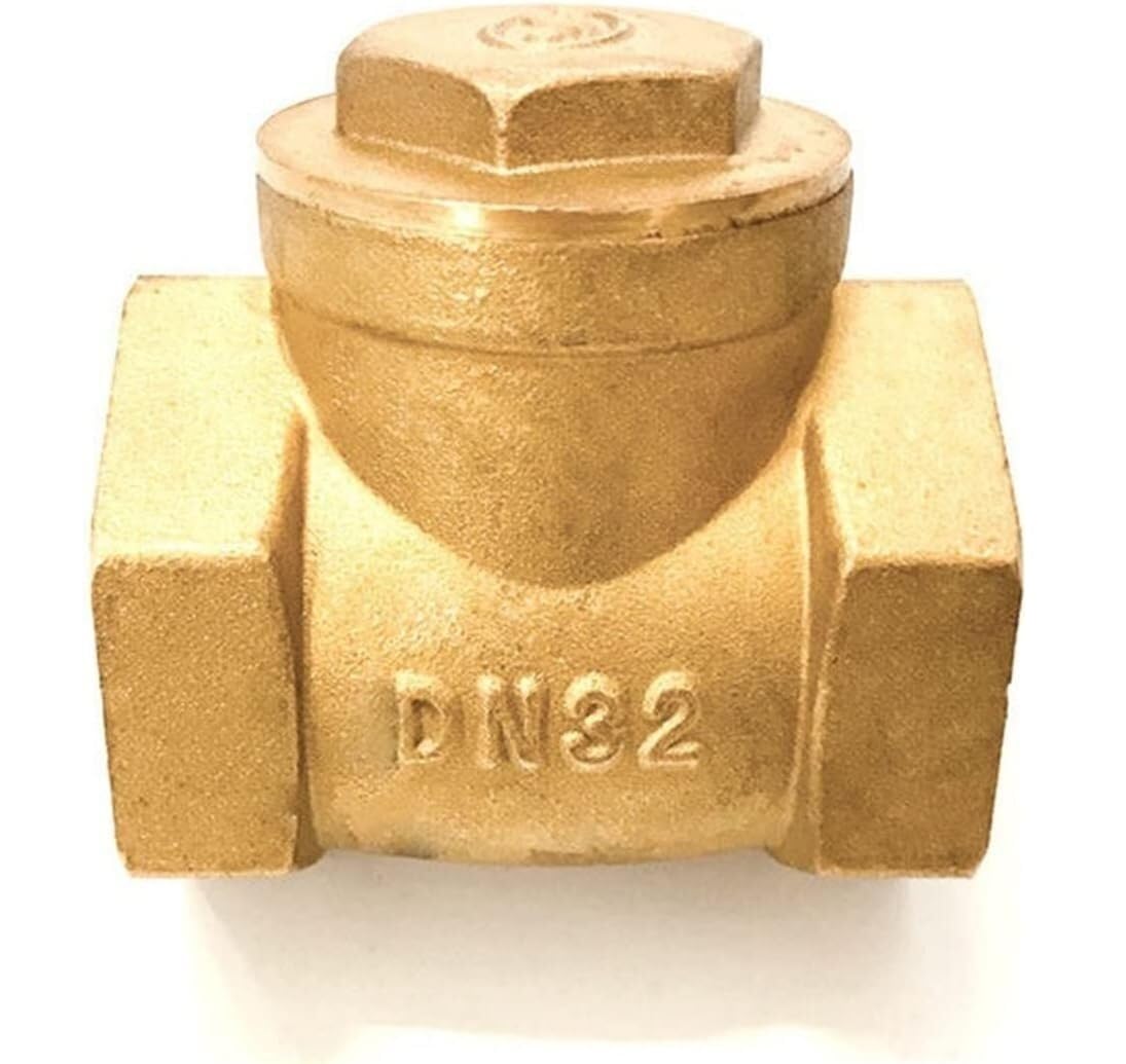 Clapet anti-retour horizontal en laiton - Valve en cuivre à filetage femelle de 1/2" à 4" for applications de plomberie(1In)