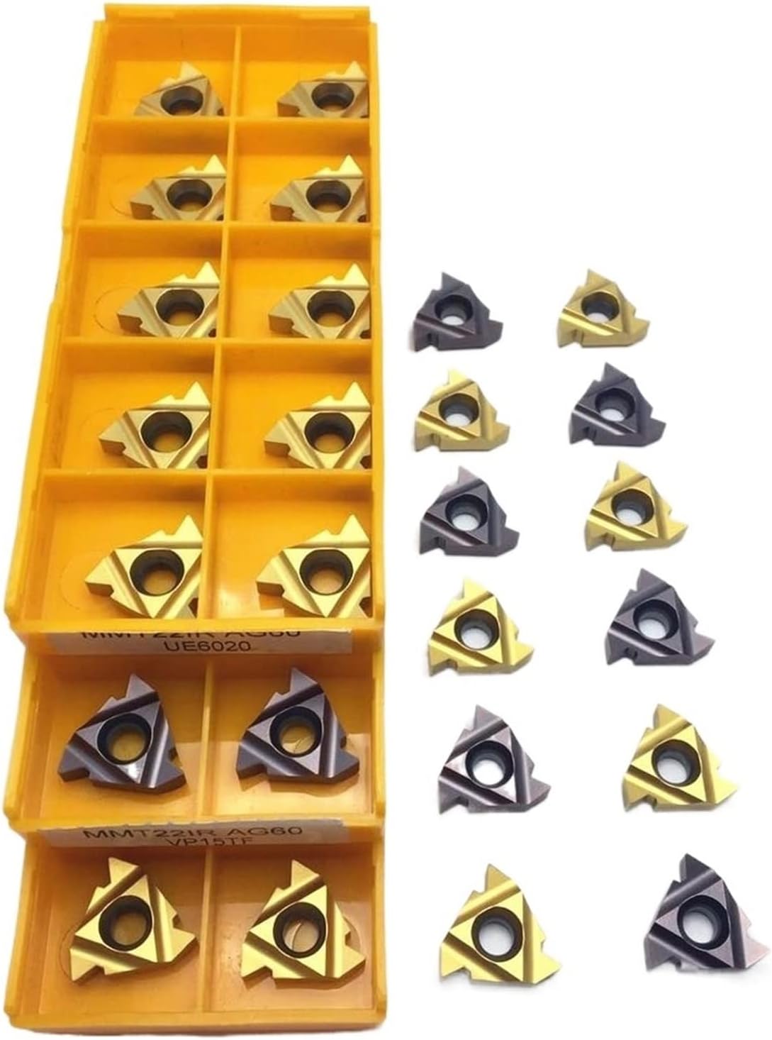 Carbide Threaded Insert Metal CNC Threaded Turning Tool Turning Insert TMP1105 (Angle : 22IR AG60 US735, Insert Width(mm) : 10PCS)