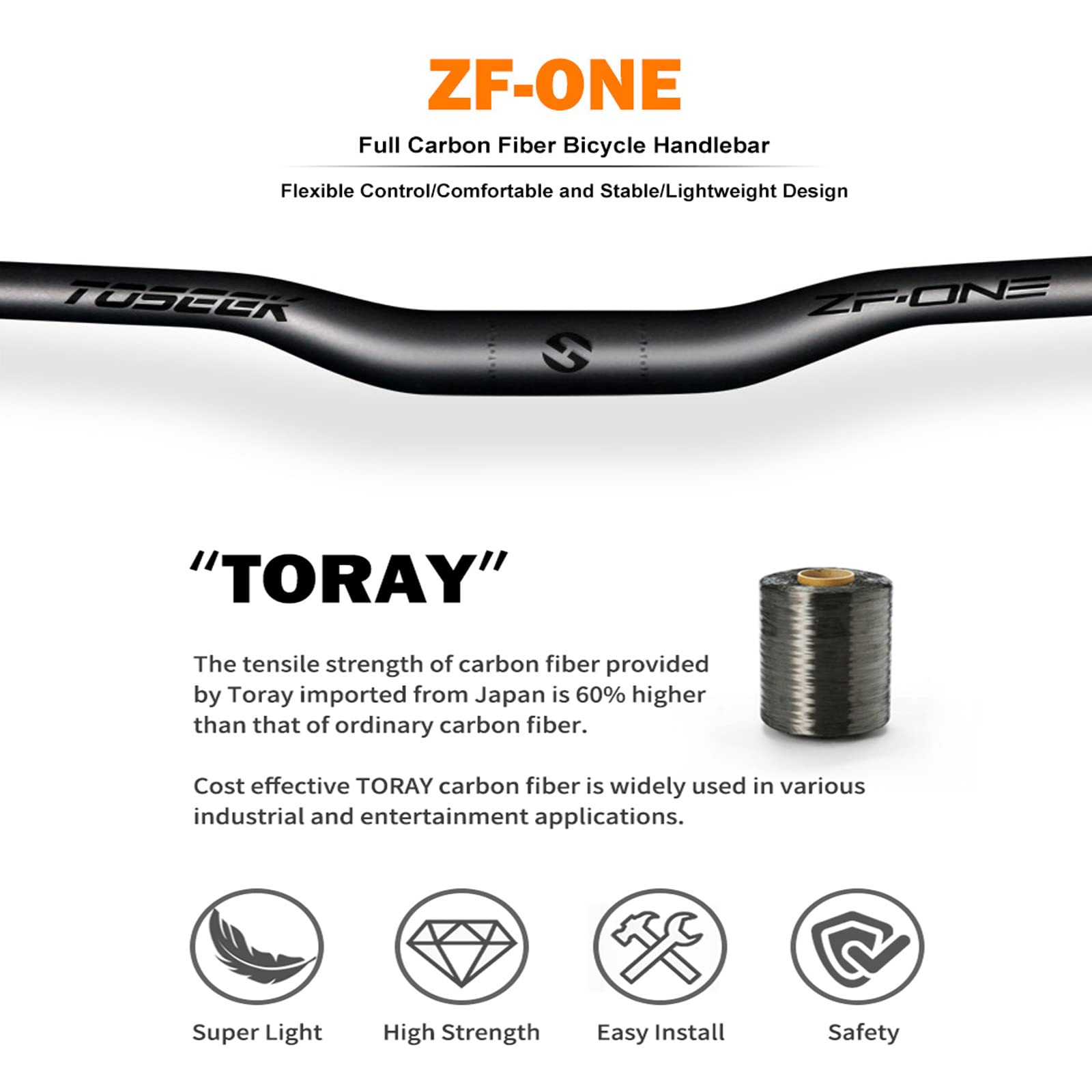 Guidon de vélo de Montagne entièrement en Carbone 31,8 * 580-760 mm Riser/Barres Plates 3K Matt Glossy Haute résistance Accessoires de vélo Super légers Guidons VTT