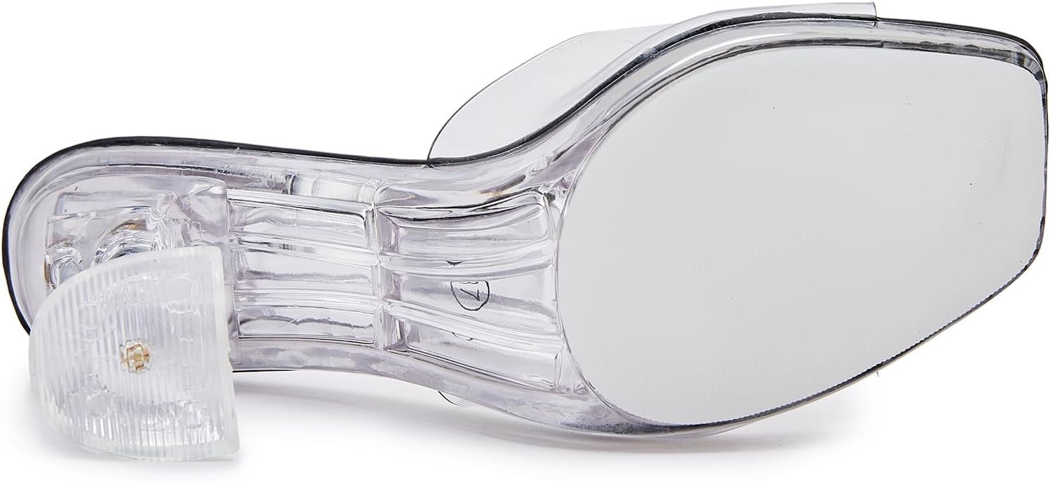 NBUUNBU Clear Heels for Women Sexy Little Platform High Heel Transparent Straps Dress Shoes Comfortable Stilletos Square Toe Sandals Mules Pumps - Image 7