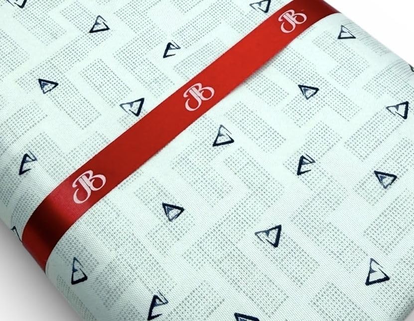 Image of JHABAK'S Unstitched Print Shirt Fabric for Men - Polycotton Material - 2.25Meter Shirt Piece Cloth