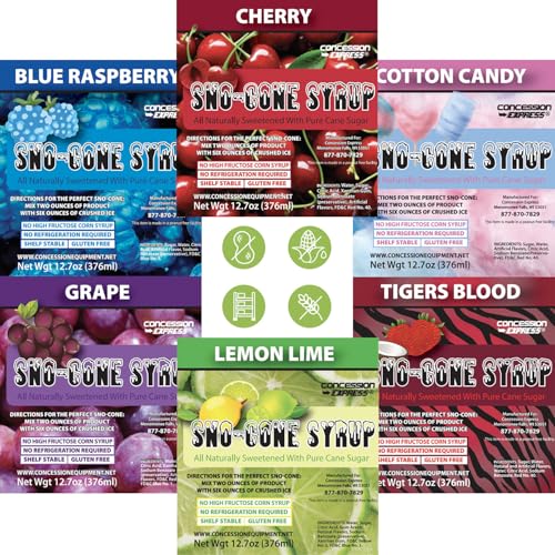 12.7oz Pure Cane Sno-Cone Syrup-No High Fructose Corn Sugar! (Six Flavor Variety Pack) - Thumbnail 6
