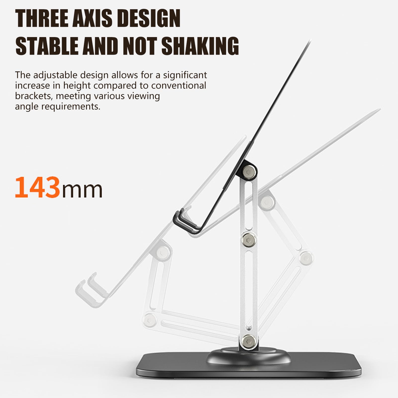Support De Téléphone Pliable En Aluminium - Rotation 360°, Réglable En Angle - Pour Bureau, Maison, Voyage