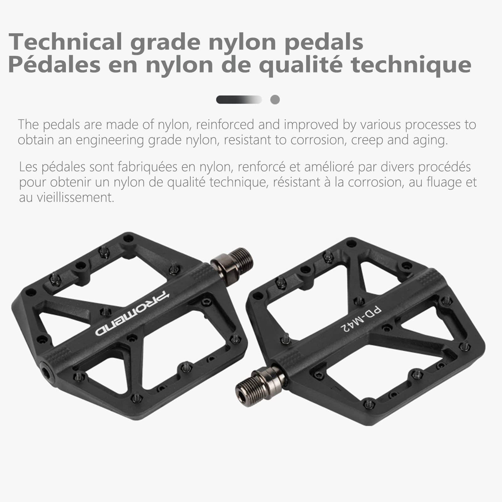Pedali per bicicletta MTB in Nylon Antiscivolo BMX Spinning Superficie Espansa Assi in Acciaio al Cromo-Molibdeno Bearing
