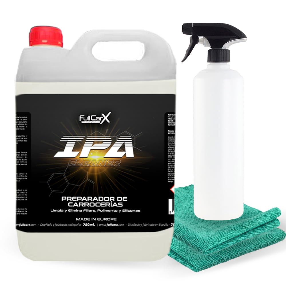 FULLCARX IPA 5L Isopropylalkohol Auto Karosserie Vorbereiter, Reiniger Entfetter, Entfernt Reste von Autopolitur, Schmutz, Wachsen und Klebstoffen, Reinigung Detailing Professionelles Produkt