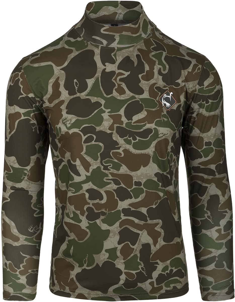 Drake Waterfowl Ol' Tom Performance Mock Neck - Old School Green (Large)
