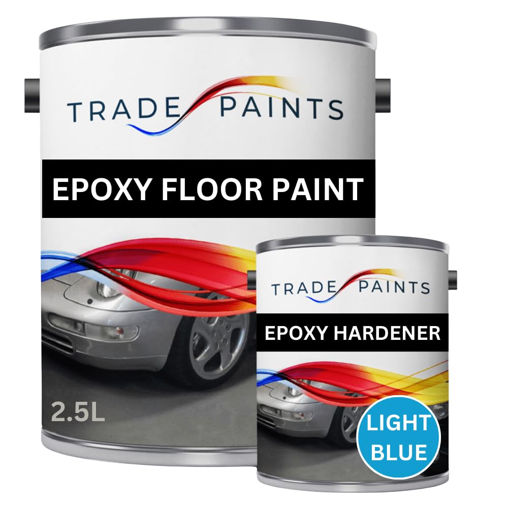 2 Pack Epoxy Garage Concrete Floor Paint - 2.5 Litre (Light Blue BS20E51)