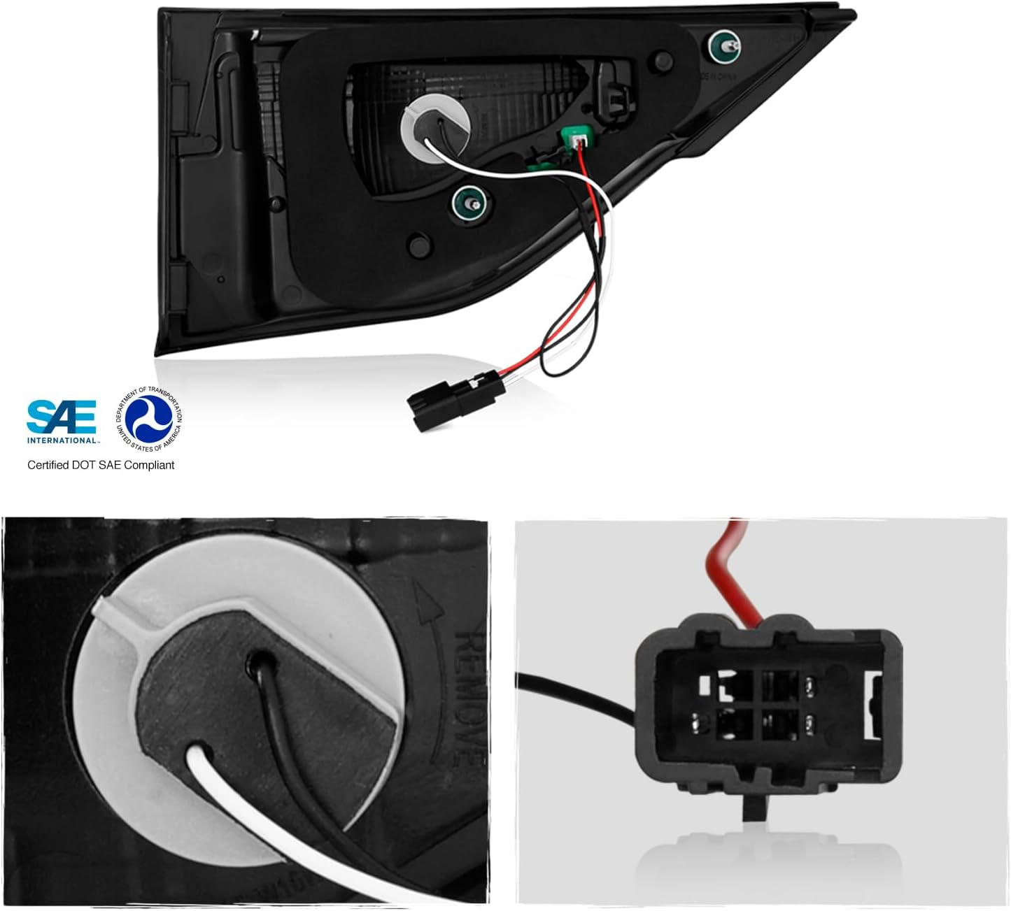 AKKON - Fit 2018 2019 2020 2021 Chevy Traverse 18-21 w/Redline Pkg Black/Clear Full LED Tail Light OE Style Inner Driver - Inner Passenger Direct Replacement