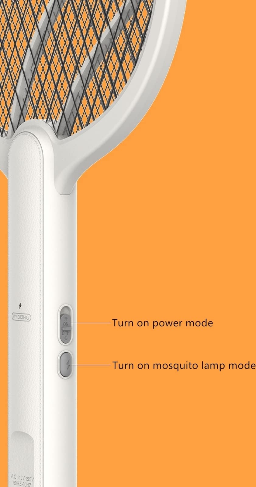 FAXIOAWA Matamoscas eléctrico, matamoscas eléctrico, matamoscas, Recargable con Enchufe de Carga, matamoscas, para Interiores y Exteriores, Gris
