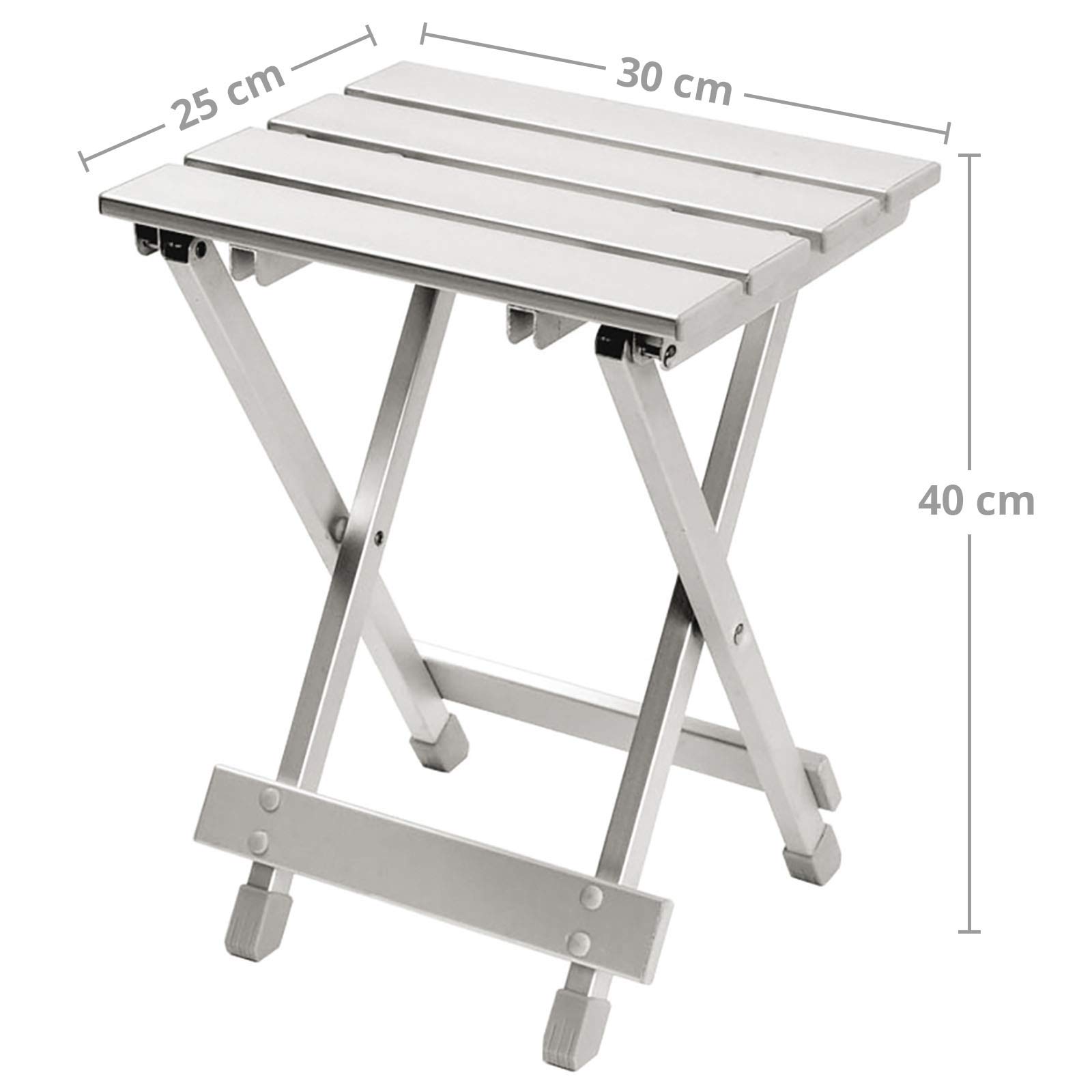 Bo-Camp - Składany stołek/stół - Aluminium - 30 x 25 x 40 cm