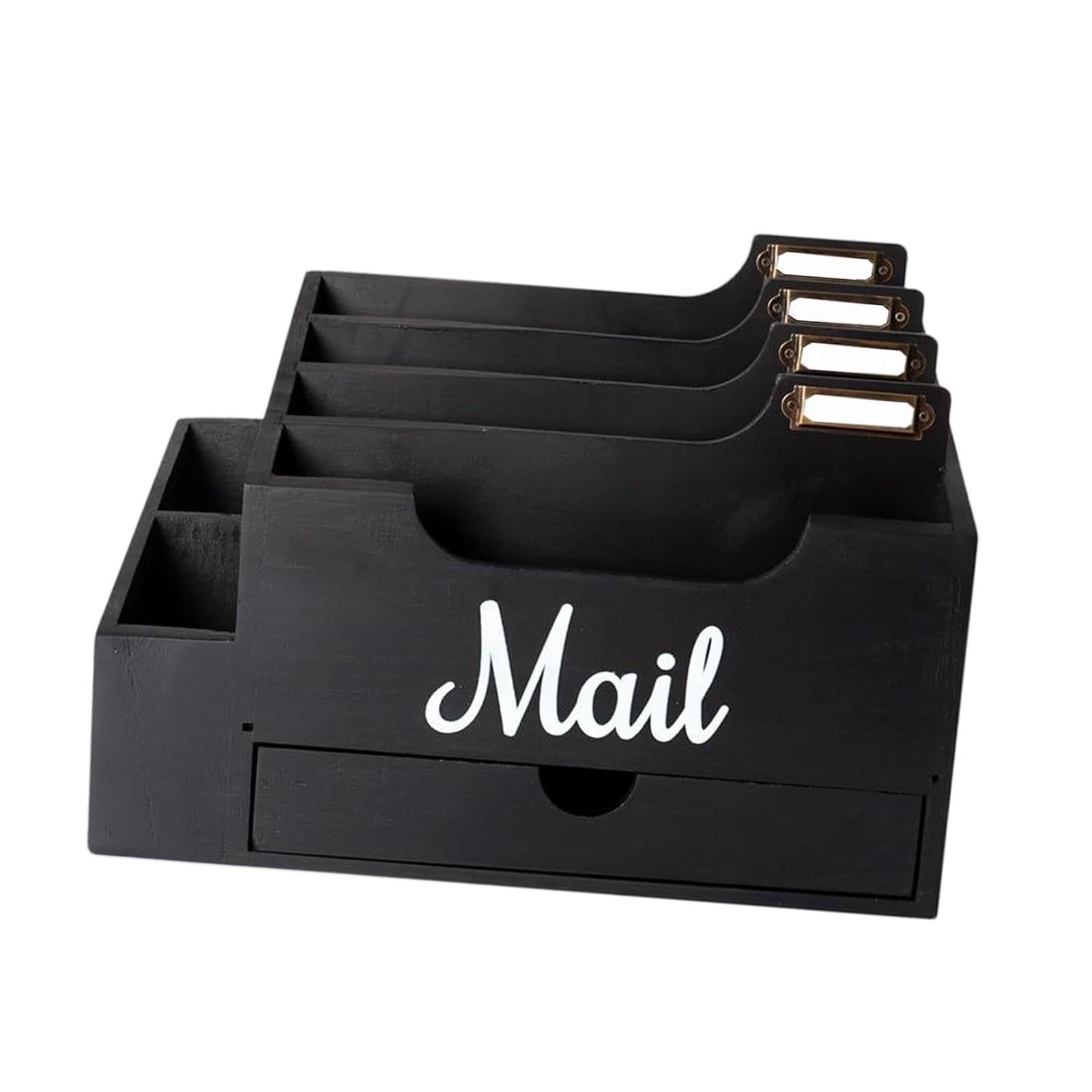 Baoblaze Organizador de de mostrador, organizador de escritorio, estante para, soporte para archivos y, Negro
