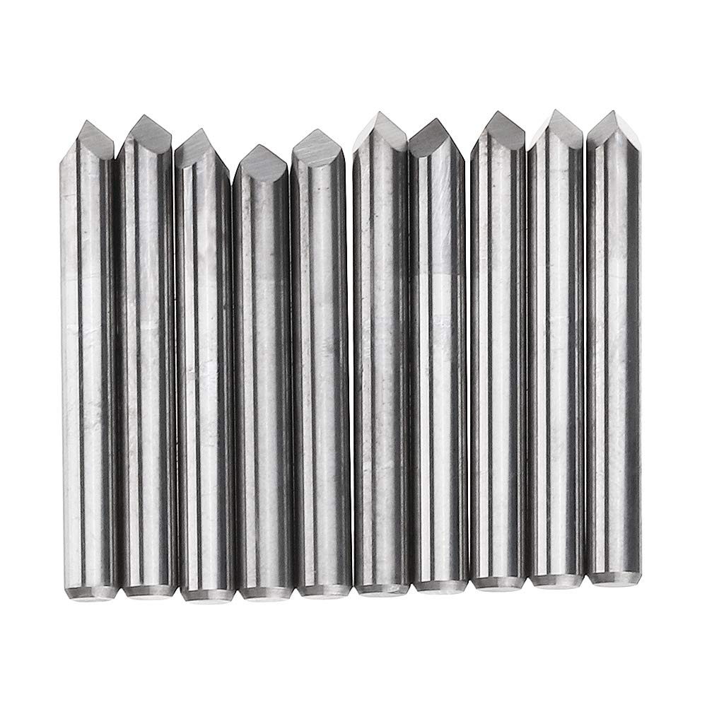 10 piezas de 3,175 mm vástago 60 grados 0,1/0,2/0,3 mm punta de acero tungsteno grabado Bit CNC herramienta - 0,3 mm