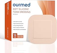 Vista 9 de Soft Flex Apósitos de espuma de silicona (4 pulgadas x 4 pulgadas, paquete de 10) estériles, altamente absorbentes, impermeables, borde suave