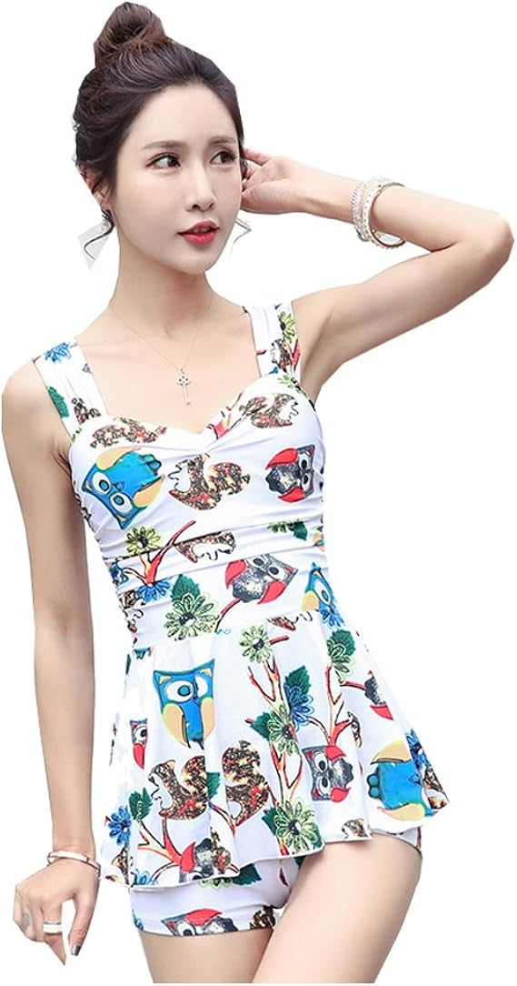 Amazon 体型カバー 大きいサイズ ワイヤー入り リーフ柄 レディース 可愛い ワンピース水着 ワンピース 通販
