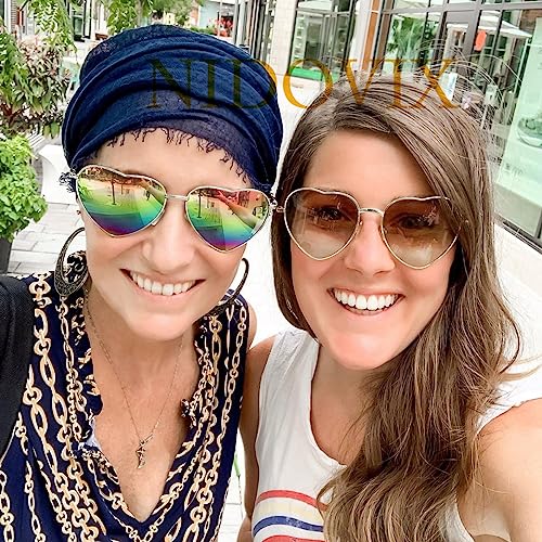 NIDOVIX Polarized Heart Shaped Sunglasses for Women, Vintage Fashion Cute Lovely Sun Glasses Metal Frame UV400 Protection4