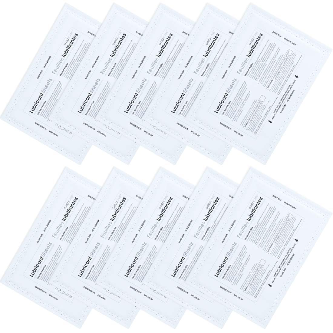 Papier à huile pour destructeur de documents 10 pièces - Feuilles lubrifiantes