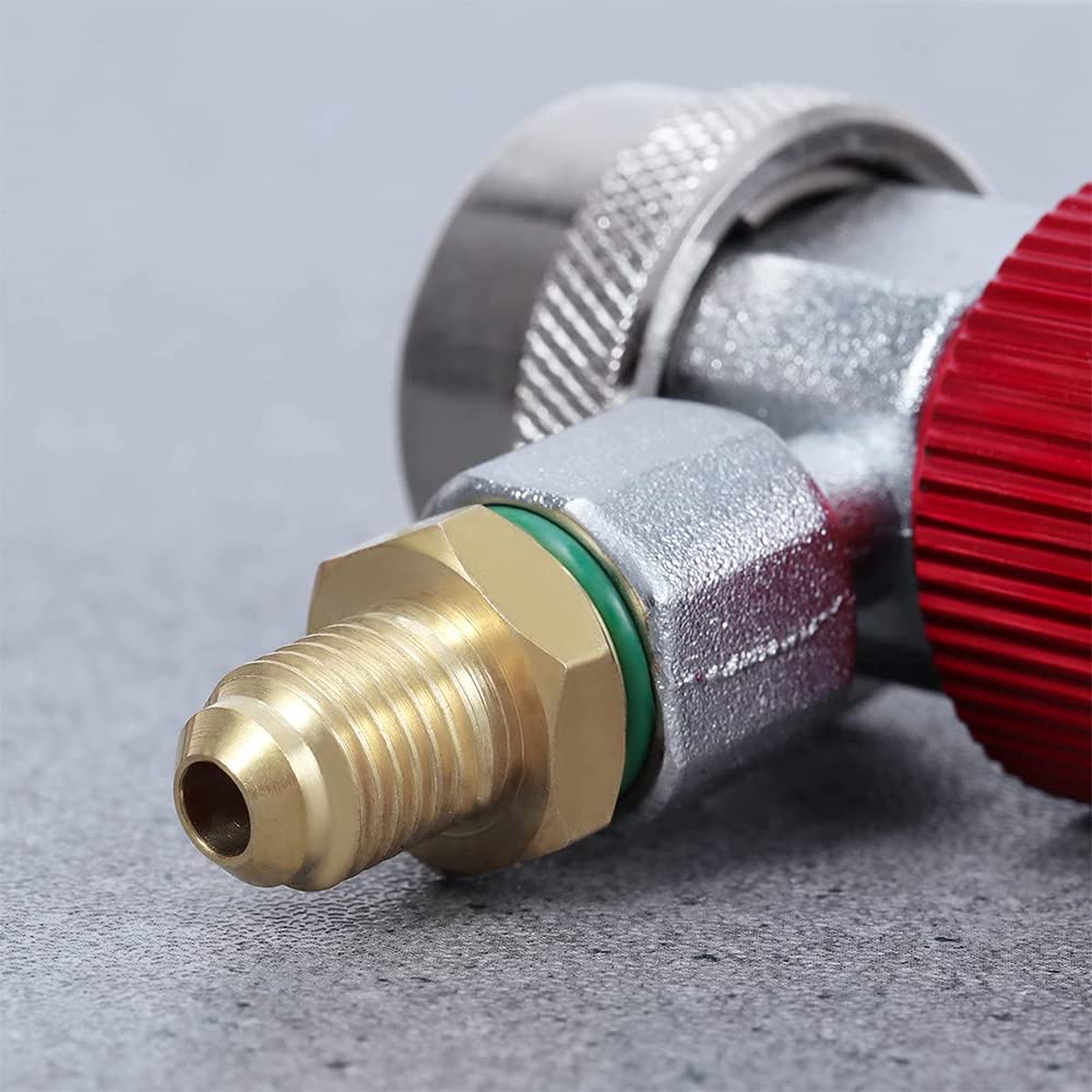 1/4 R134 A/C Connettore Rapido Basso, 2 Pezzi/Setconnettore Accoppiatore Alto, Adattatore Valvola Aria Condizionata, Valvola di Sicurezza Attacco Rapido Aria Condizionata