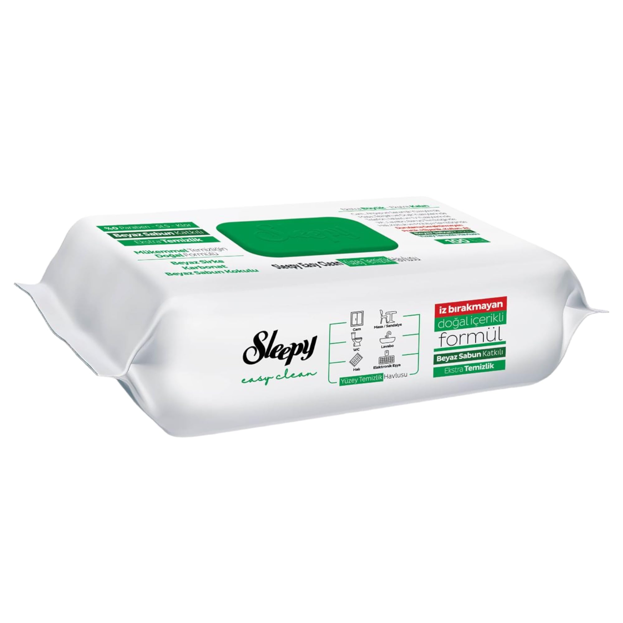 Kelno Sleepy Easy Clean Lot de 6 paquets de 100 lingettes humides (600 feuilles au total) – Lingettes de nettoyage avec additif de savon blanc pour un nettoyage efficace