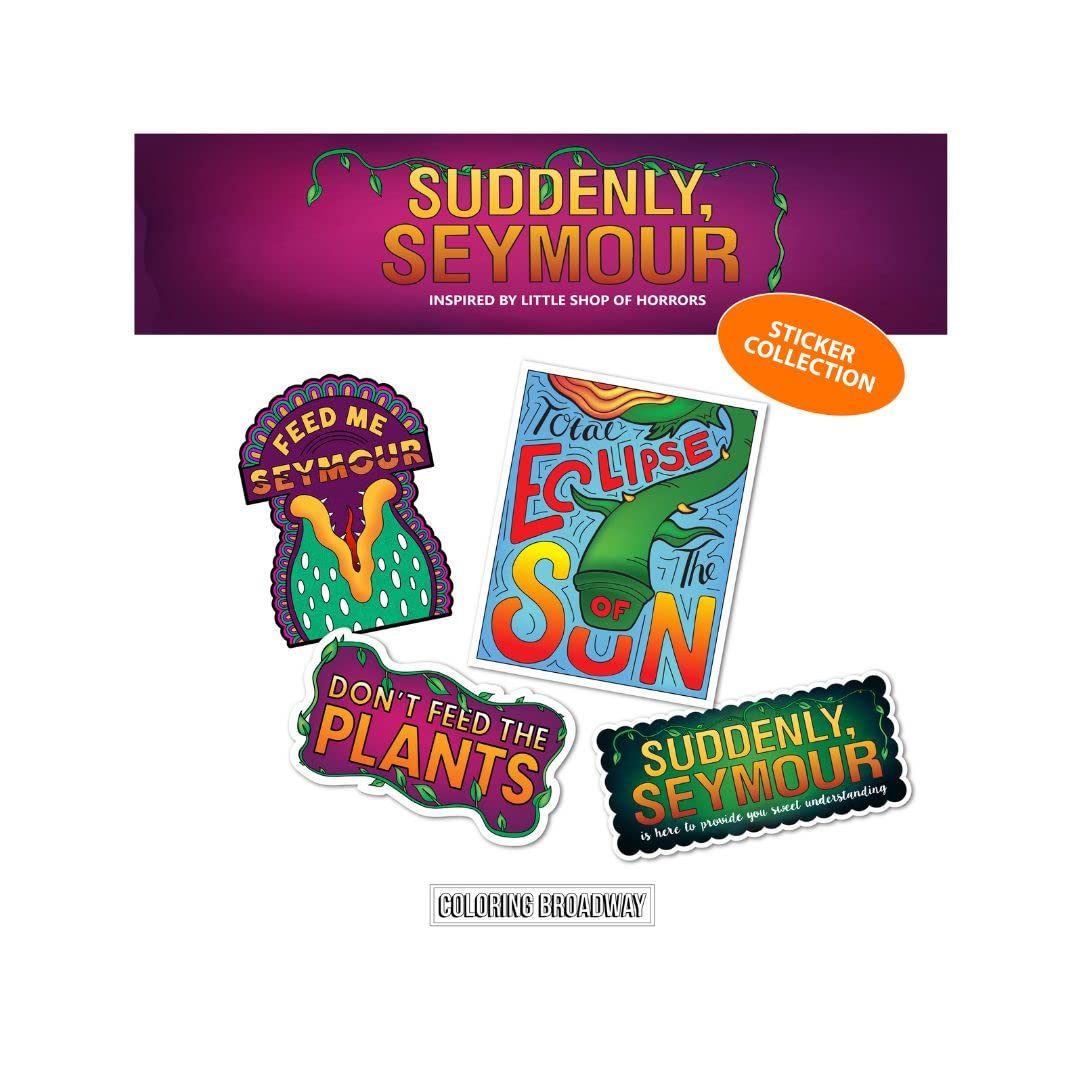 Little Shop of Horrors Suddenly Seymour Sticker Collection - Set of 4 Coloring Broadway Stickers Inspired by Little Shop Multicolored