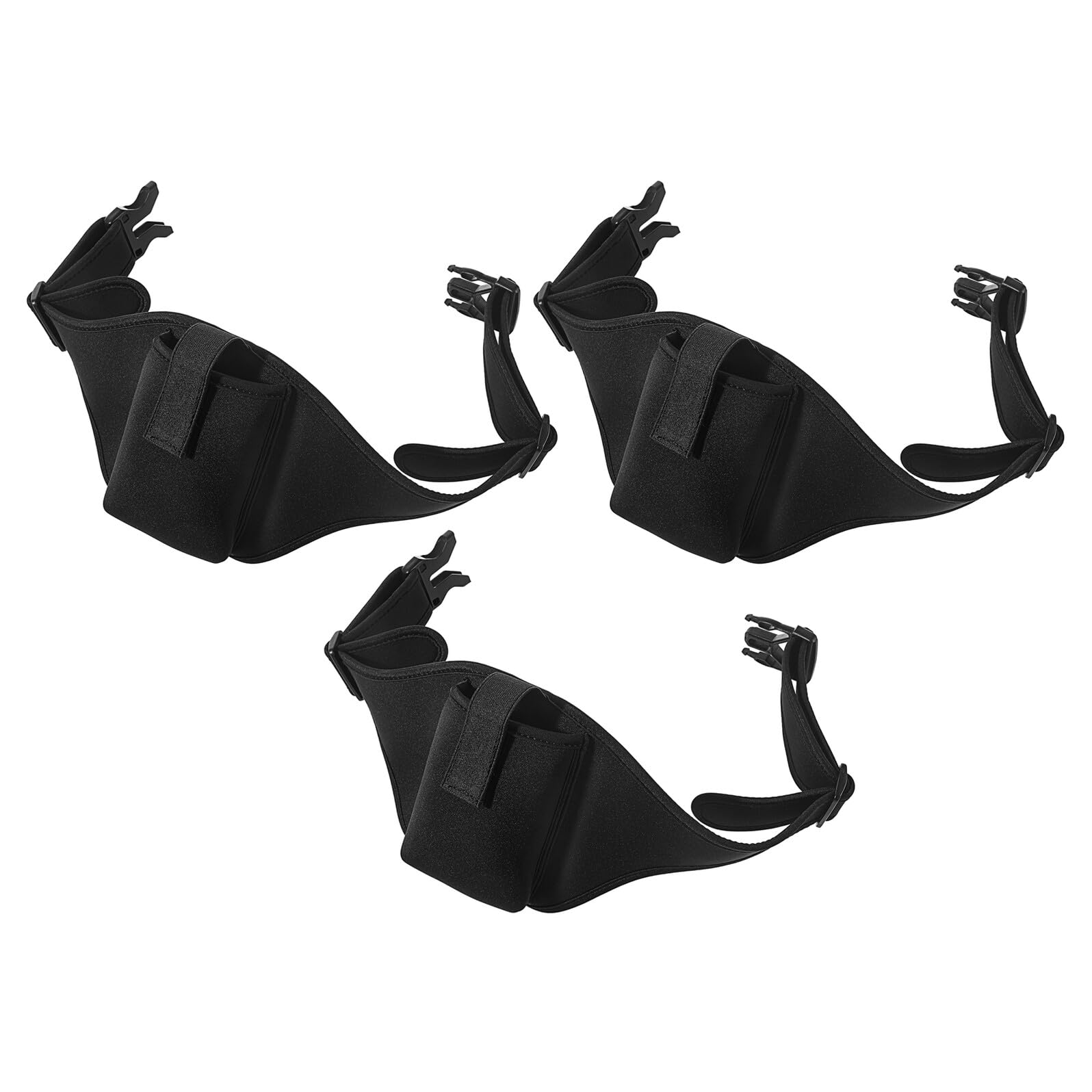 Marsupio da Corsa per Telefono 3 Pezzi in Neoprene Nero | Profilo Sottile Elasticizzato, Accesso Rapido alle Tasche, Vestibilità Regolabile per Uomo e Donna